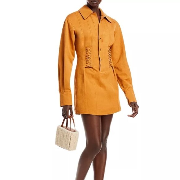 A.L.C. Paisley Lace Up Trim Shirt Dress - Picture 12 of 16